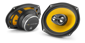 JL Audio C1-690tx Coaxial 3-Way Speaker System: 6" x 9" (150 x 230 mm) Woofer, 1" (25 mm) Aluminium Dome Tweeter, 0.75" (19 mm) Aluminium Dome Super Tweeter (Sold as pair)